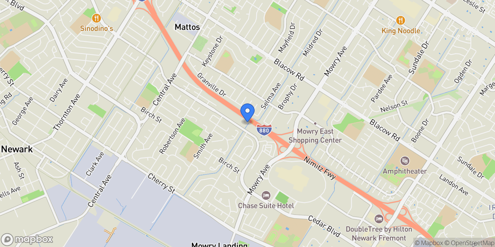 Map showing 5516 Higo Way, Newark, California, United States.