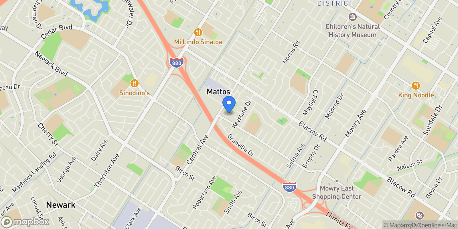Map showing 5268 Keeler Ct, Newark, California, United States.