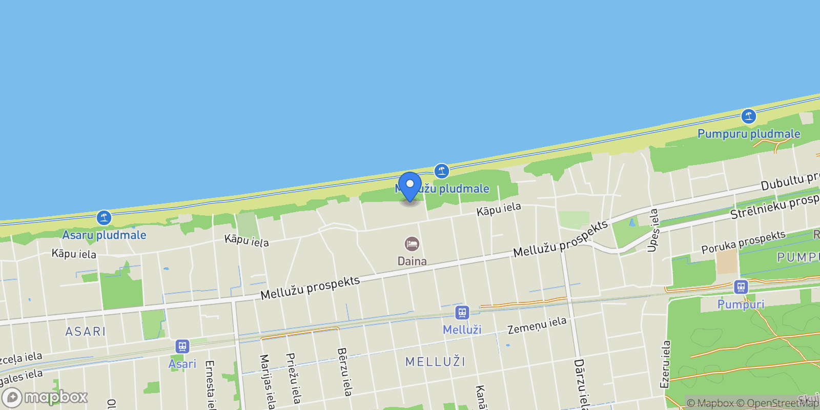 Map showing Rozu Street 4, Jurmala, JUR LV-2008, Jūrmala, Latvia.