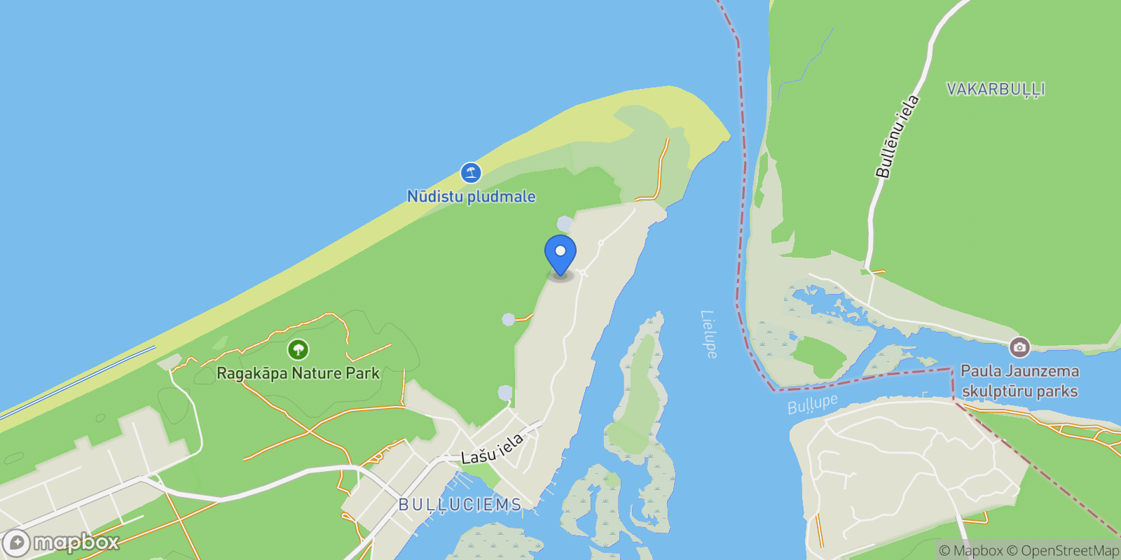 Map showing Lasu Street 23, Jurmala, RIX, Jūrmala, Latvia.