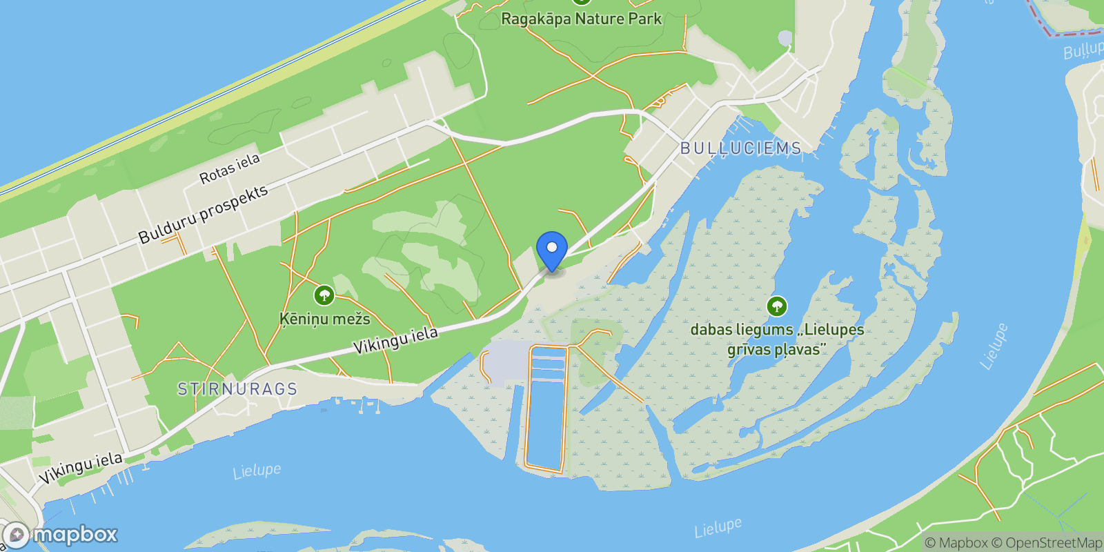 Map showing Vikingu Street  46, Jurmala, JUR, Jūrmala, Latvia.