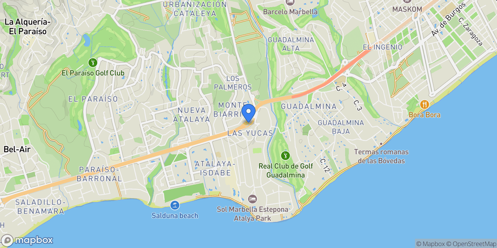 Map showing Estepona, Atalaya Isdabe, Málaga, Atalaya Isdabe, Atalaya-Isdabe, Estepona, Andalusia.