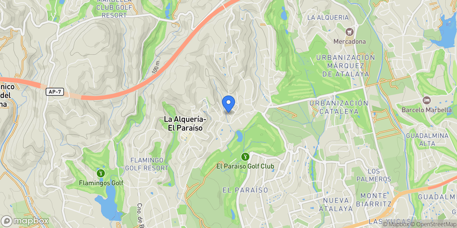 Map showing Paraiso Alto, Benahavís, Málaga, Benahavís, El Paraíso, Benahavis, Spain.