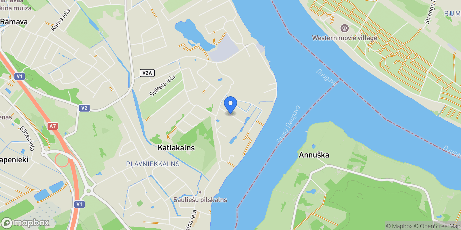 Map showing Viktorijas street, Dzilnuciems, RIX, Katlakalns, Latvia.