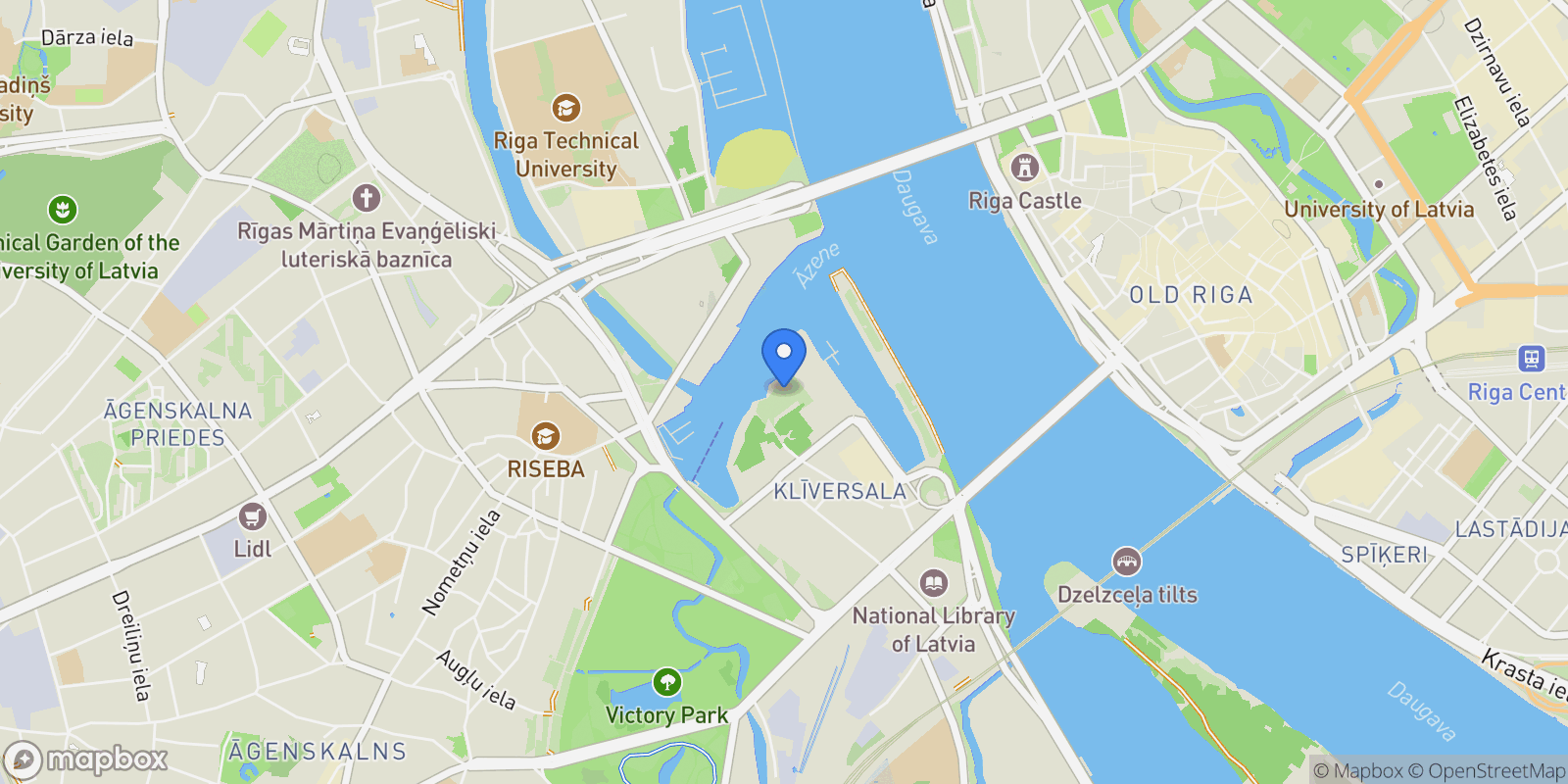 Map showing Trijadibas, Riga, RIX, Riga, Latvia.