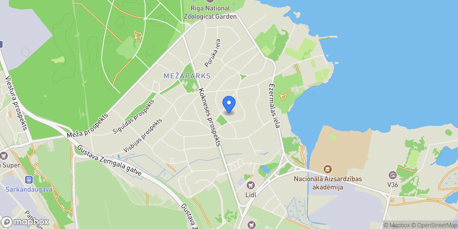 Map showing Lībekas Street 3, Riga, RIX, Riga, Latvia.