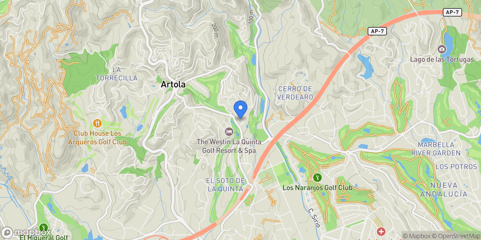 Map showing La Quinta, Benahavís, Málaga, Benahavís, La Quinta, Benahavis, Andalusia.