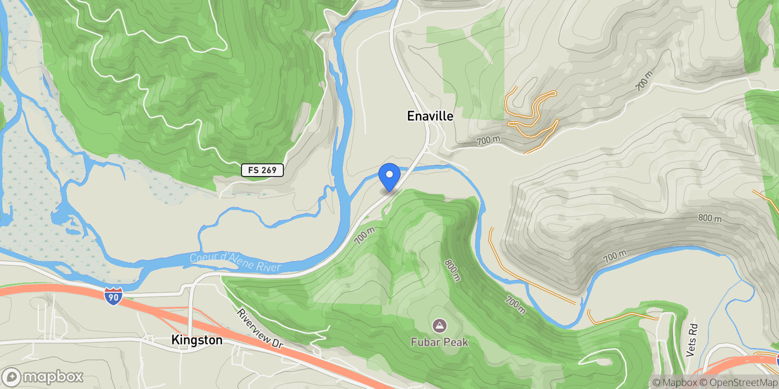 Map showing NKA Coeur d'Alene River Rd, Kingston, ID 83839, 83839, Idaho, United States.