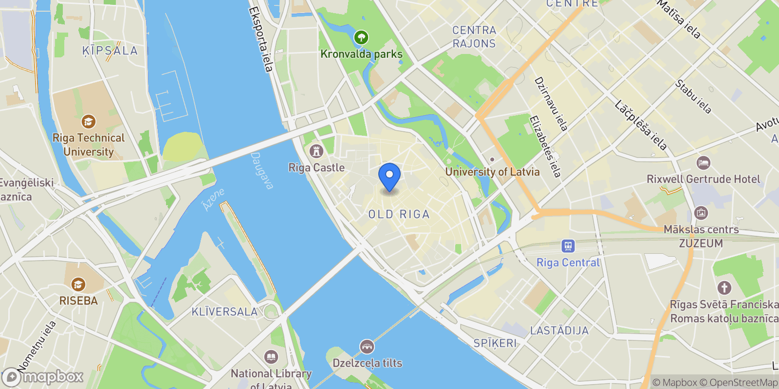 Map showing Maza Monetu Street 3, Riga, RIX LV-1050, Riga, Latvia.
