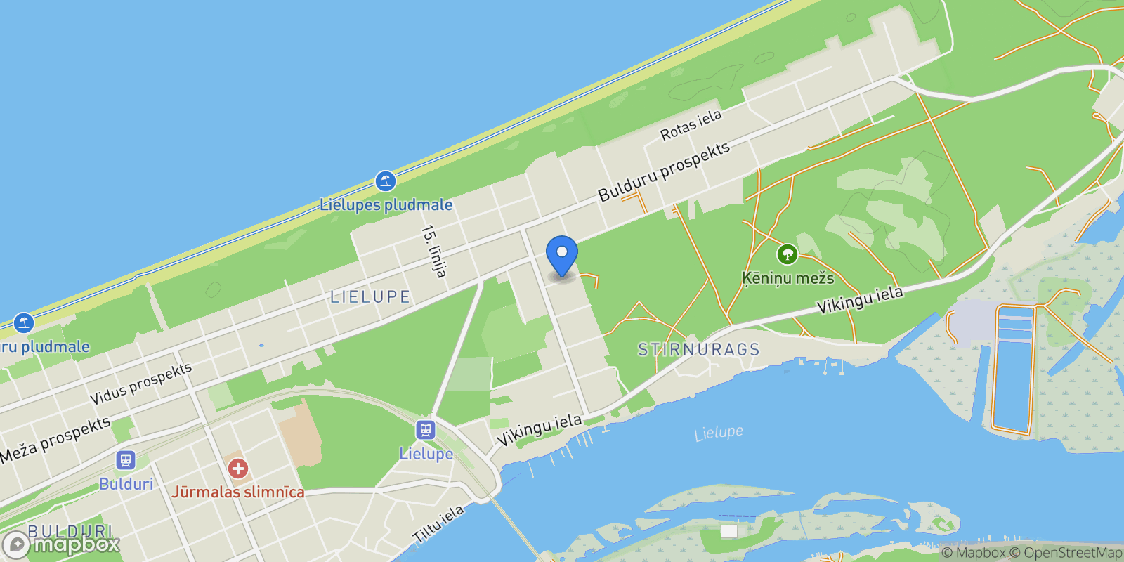 Map showing Selu Street 3 , Jurmala, RIX LV-2010, Jūrmala, Latvia.
