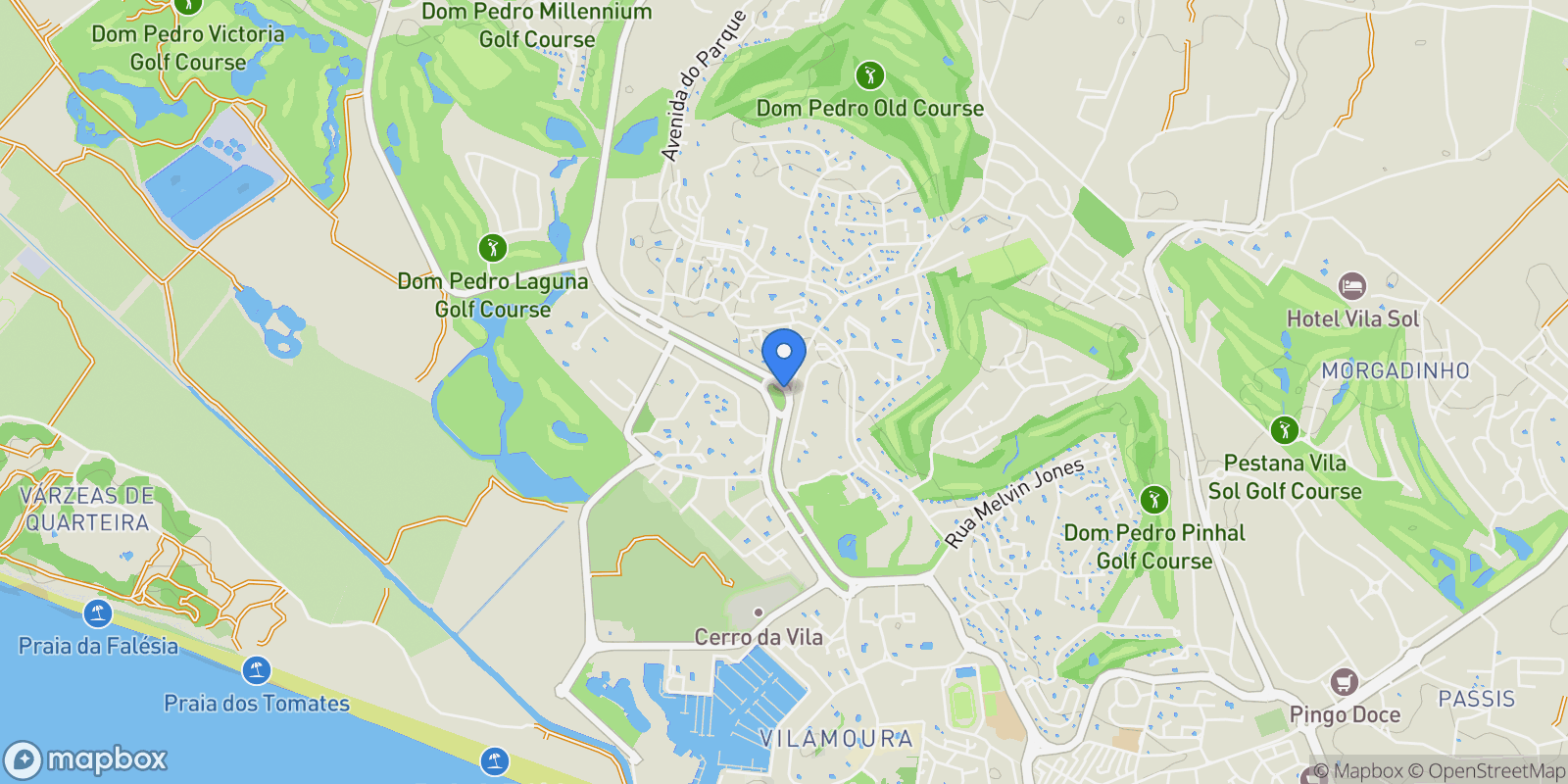 Map showing Vilamoura, Algarve, Vilamoura, Quarteira, Algarve.