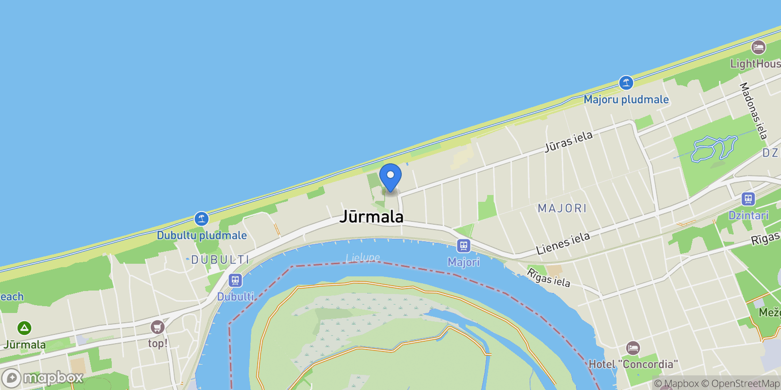 Map showing Erglu Street 4-101, Jurmala, JUR LV-2015, Jūrmala, Latvia.