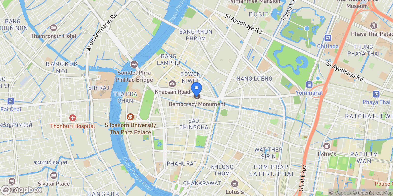 Map showing Bangkok, Bangkok, Thailand.