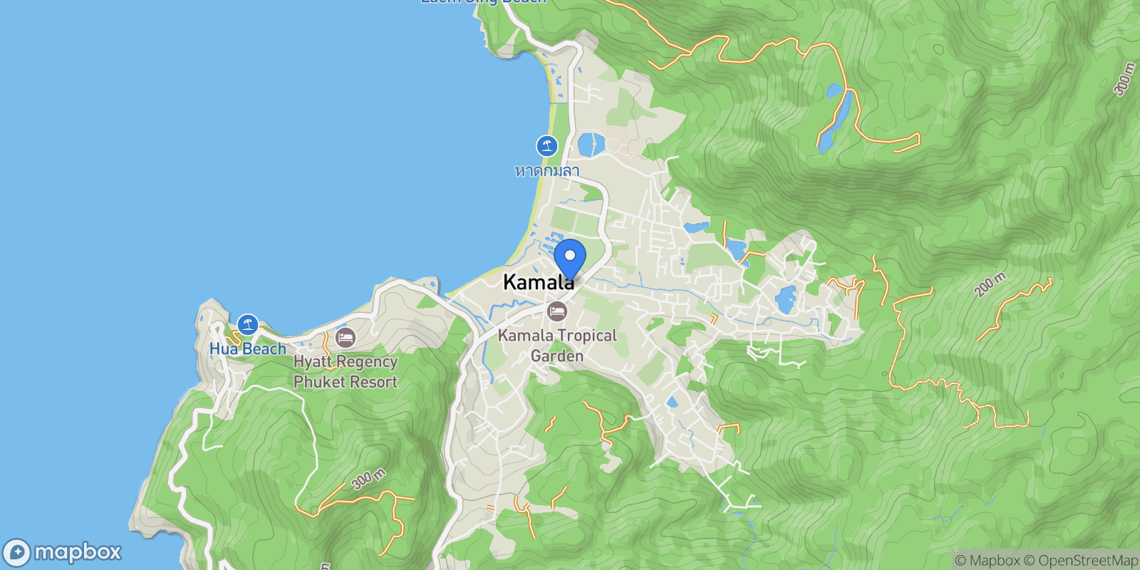 Map showing 28/14 moo 6, Kamala, Phuket, Thailand.