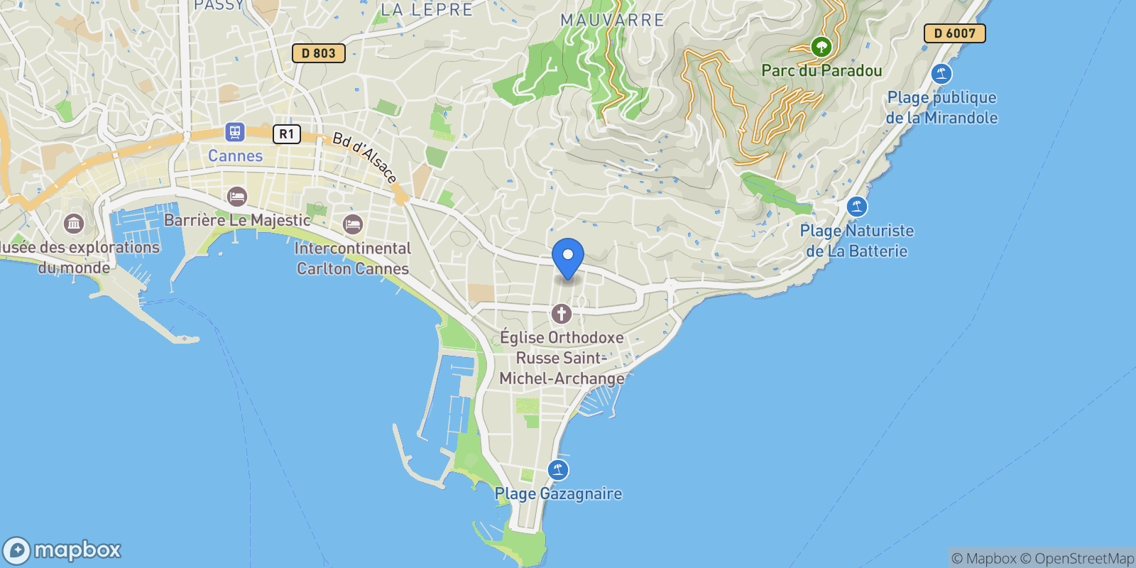 Map showing 6 rue fenelon, Cannes, Provence-Alpes-Côte d'Azur, France.