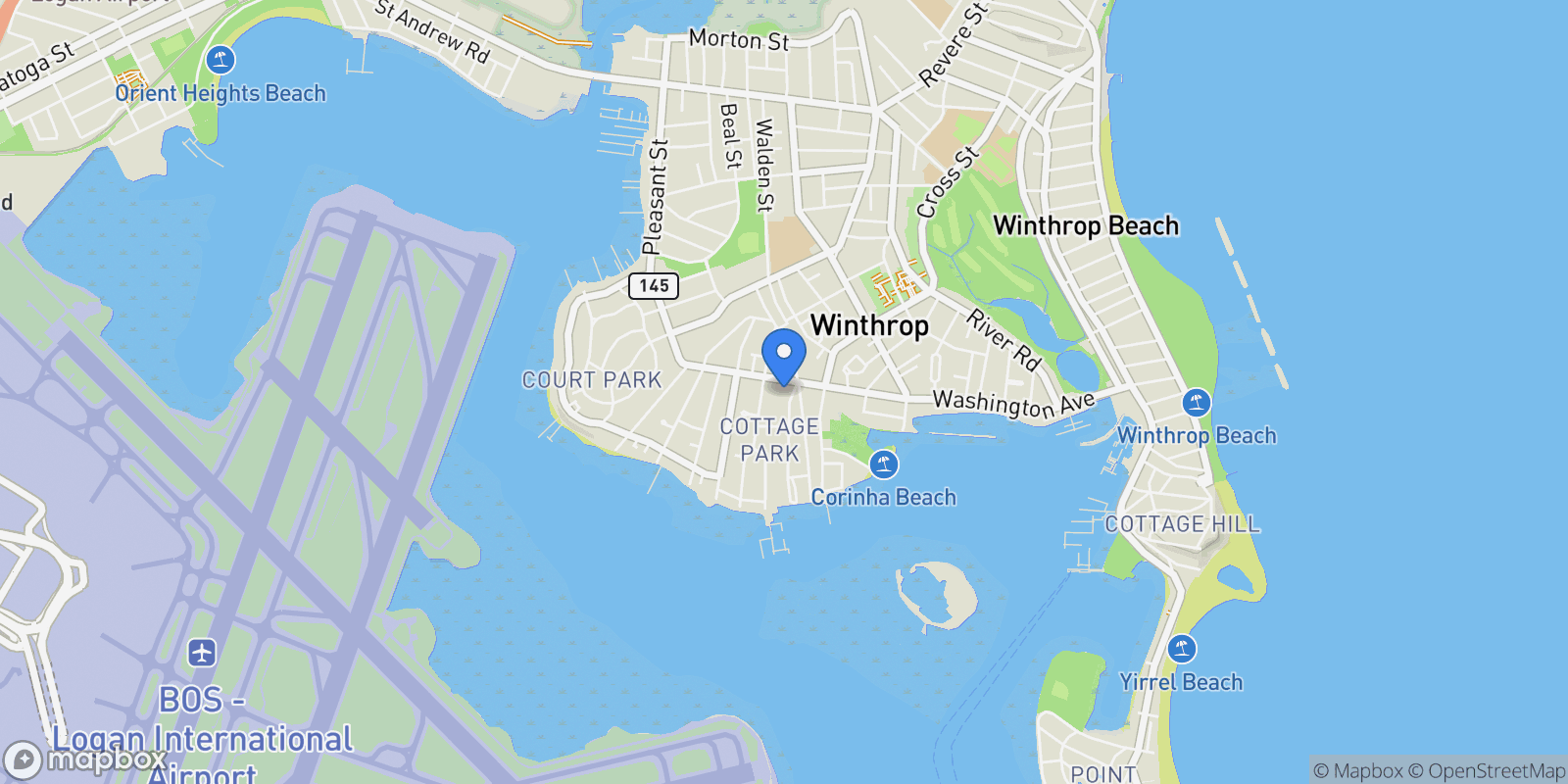 Map showing 142 Pleasant Street Unit 12, Winthrop, MA 02152, Winthrop, Massachusetts, United States.