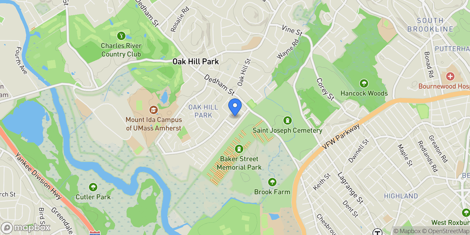 Map showing 30 Esty Farm Rd , Newton, MA 02459, Newton, Massachusetts, United States.