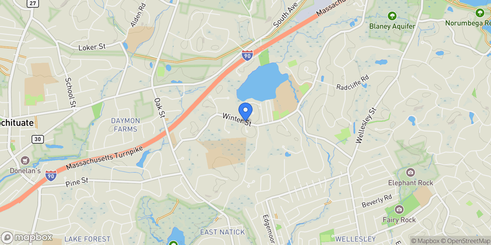 Map showing 6 Briar Lane , Natick, MA 01760, Wayland, Massachusetts, United States.