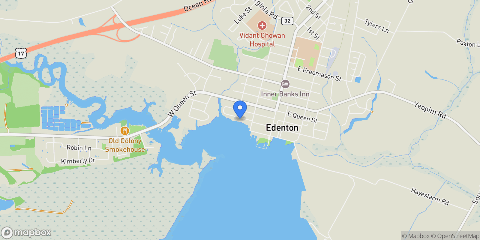 Map showing 117 Blount St, Edenton, NC 27932, Edenton, North Carolina, United States.