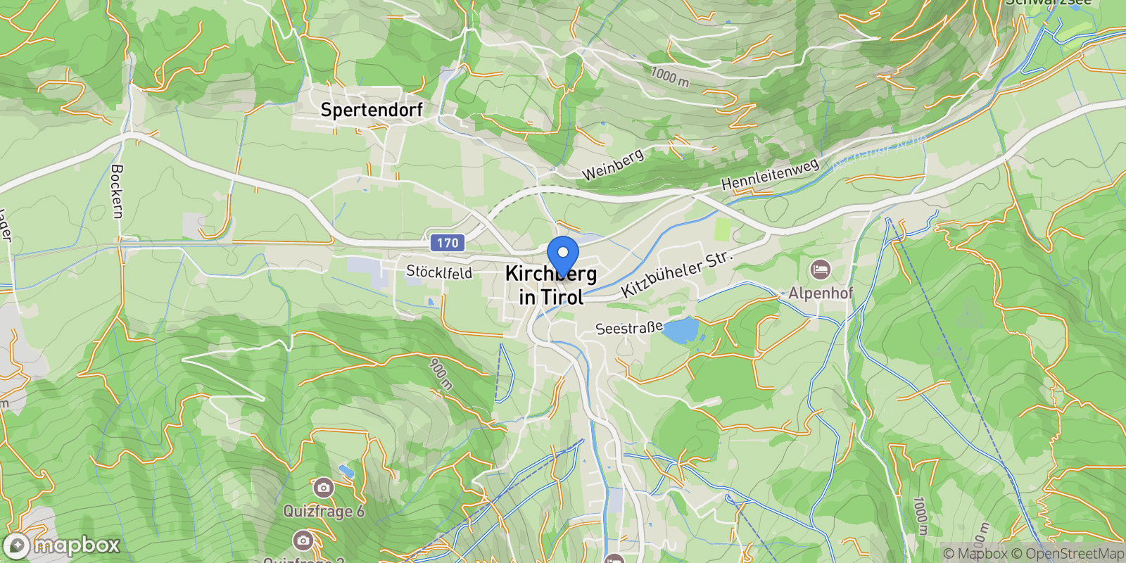 Map showing 6365 Kirchberg in Tirol, Austria, Kirchberg in Tirol, Tyrol, Austria.