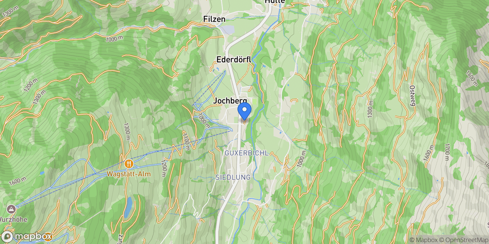 Map showing 6373 Jochberg, Austria, Jochberg, Tyrol, Austria.