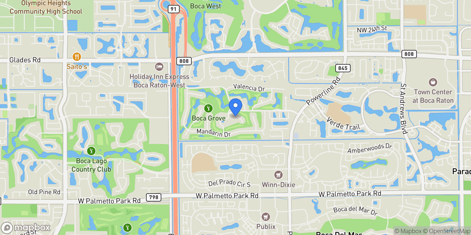 Map showing 7450 Campo Florido, Boca Raton, FL 33433, Boca Raton, Florida, United States.