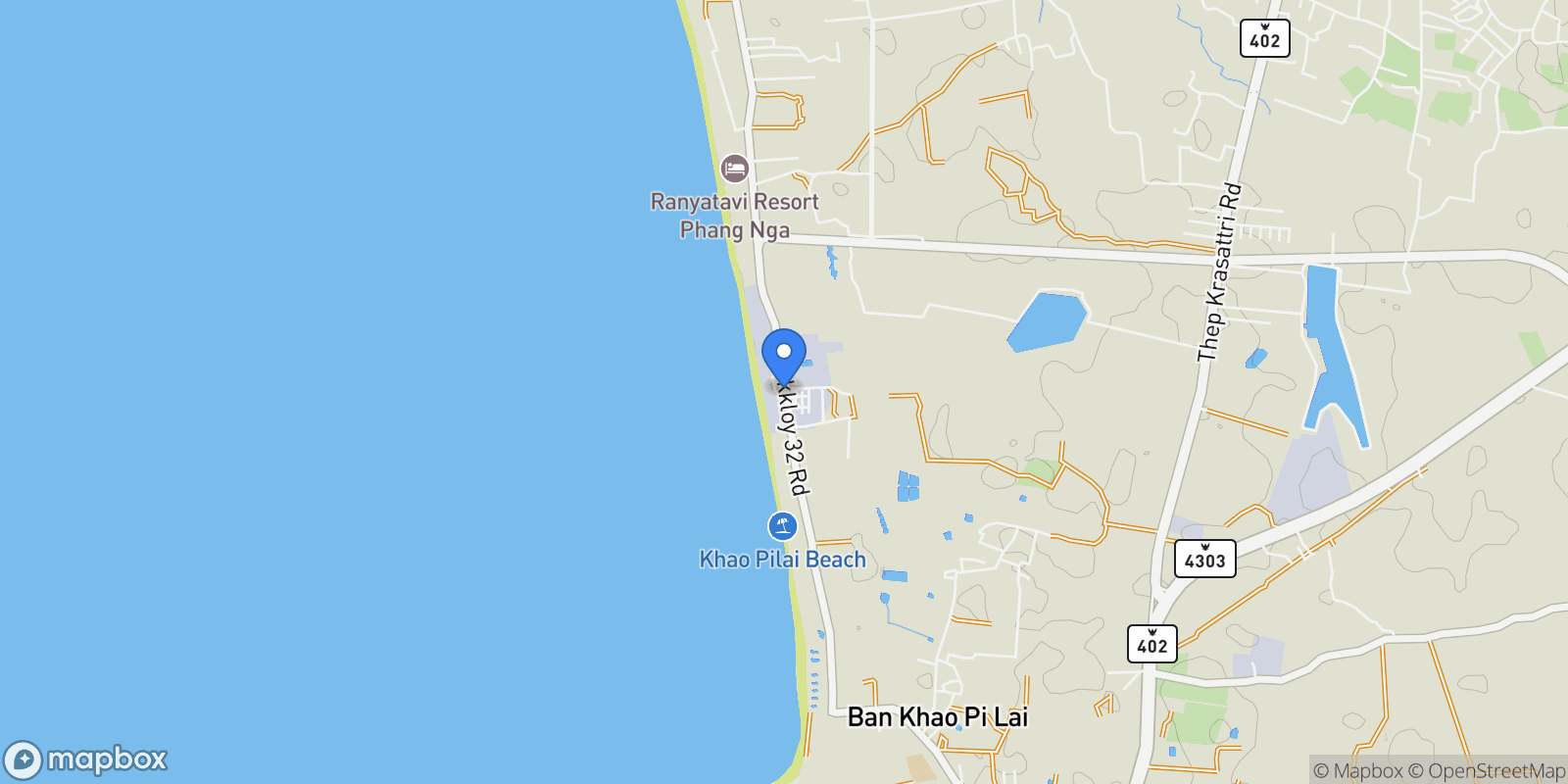 Map showing 33, Tambon Khok Kloi, Amphoe Takua Thung, Chang Wat Phang-nga 82140, Thailand, Tambon Khok Kloi, Phang-nga, Thailand.