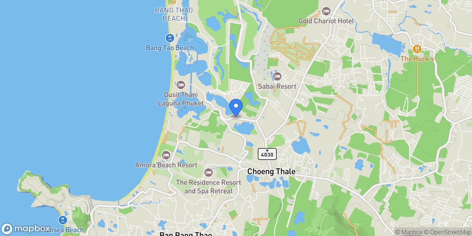 Map showing 390, 1 Thanon Si Sunthon, Tambon Choeng Thale, Amphoe Thalang, Chang Wat Phuket 83110, Thailand, Choeng Thale, Phuket, Thailand.