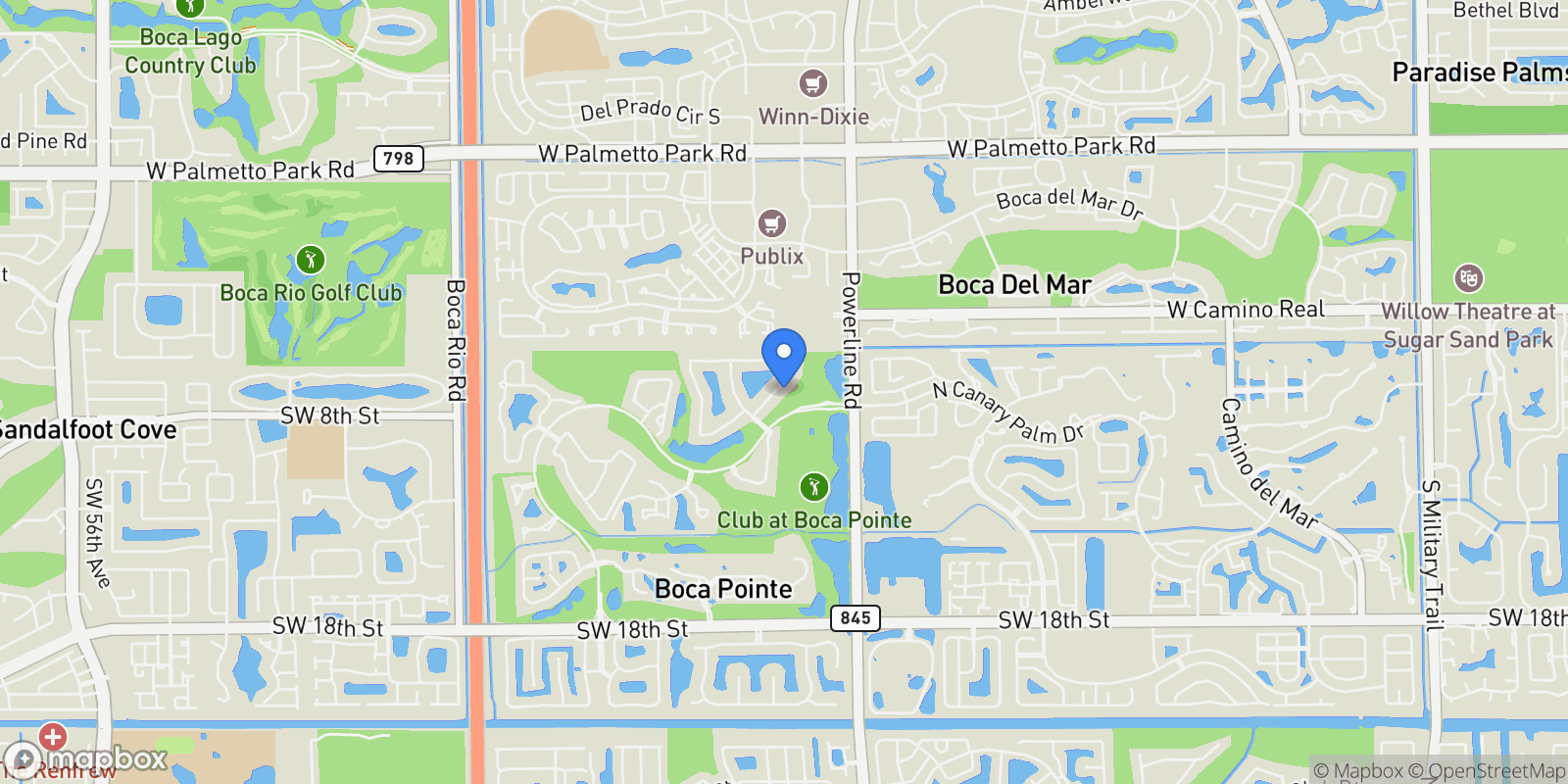 Map showing 7184 Via Palomar, Boca Raton, FL 33433, Boca Raton, Florida, United States.