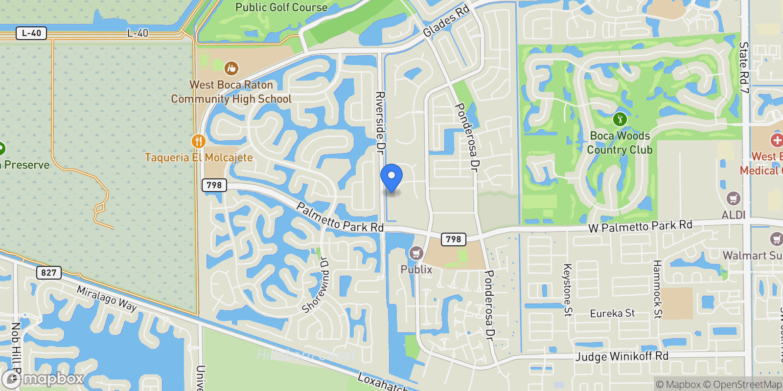 Map showing 11937 Sandlake Drive, Boca Raton, FL 33428, Boca Raton, Florida, United States.