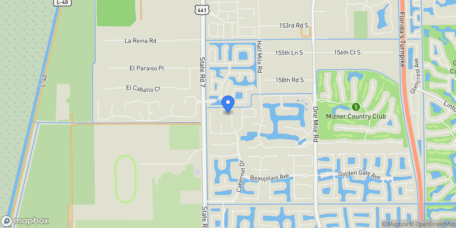 Map showing 16245 Cabernet Drive, Delray Beach, FL 33446, Delray Beach, Florida, United States.