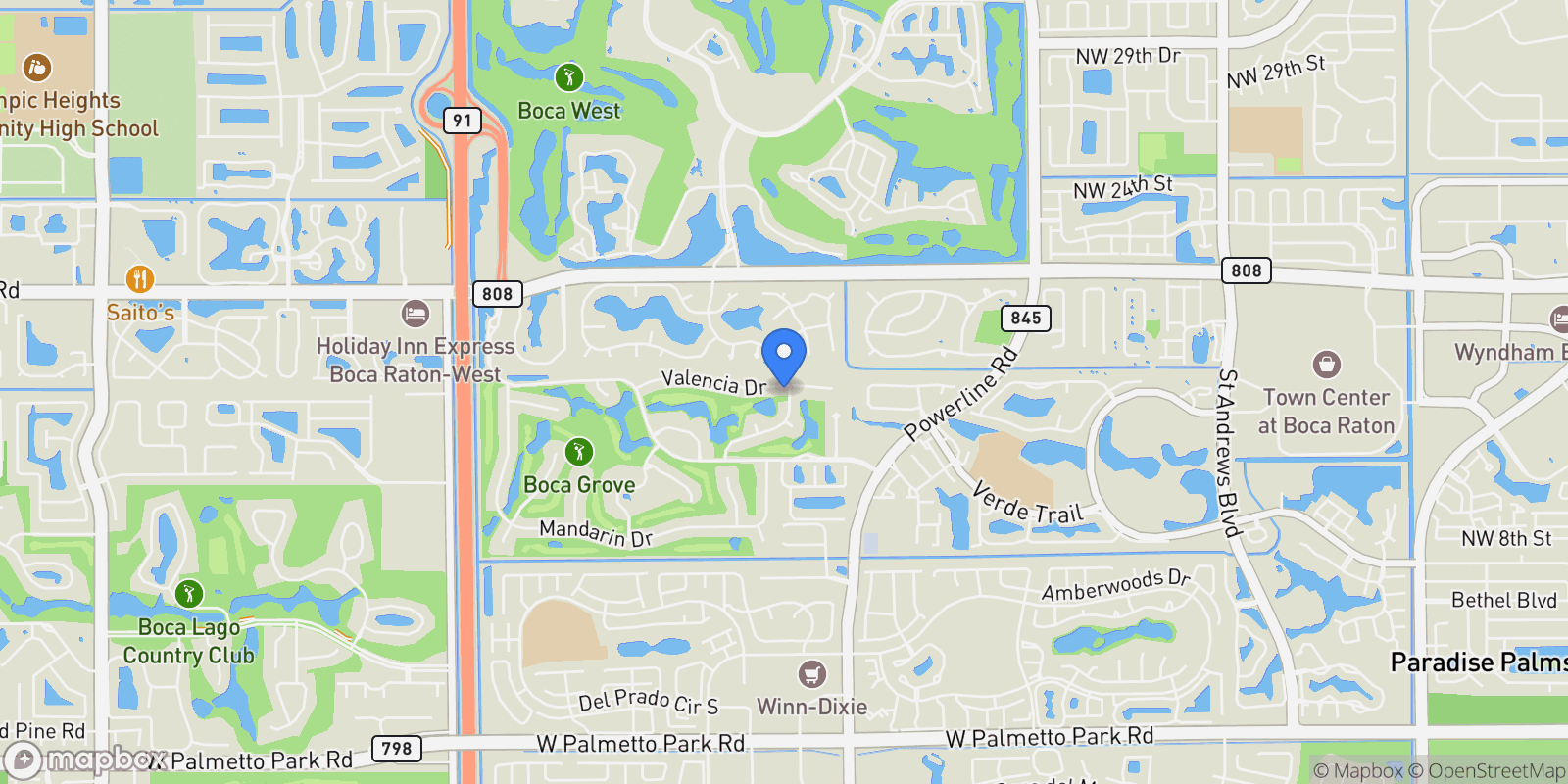 Map showing 7172 Valencia Drive, Boca Raton, FL 33433, Boca Raton, Florida, United States.
