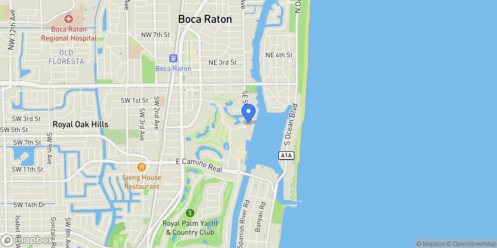 Map showing 300 SE 5th Avenue #6140, Boca Raton, FL 33432, Boca Raton, Florida, United States.