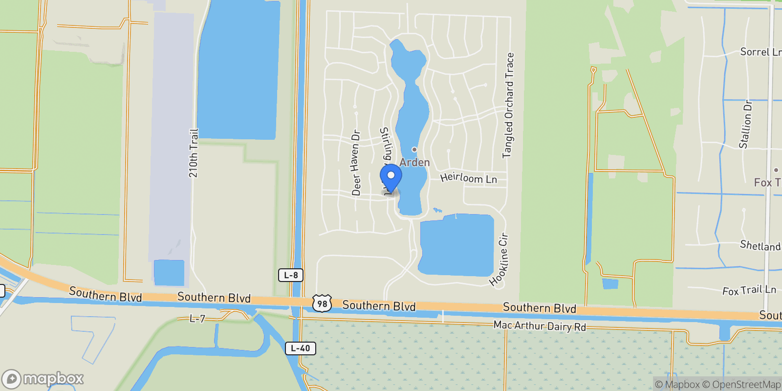 Map showing 984 Sterling Pine Place, Loxahatchee, FL 33470, Wellington, Florida, United States.