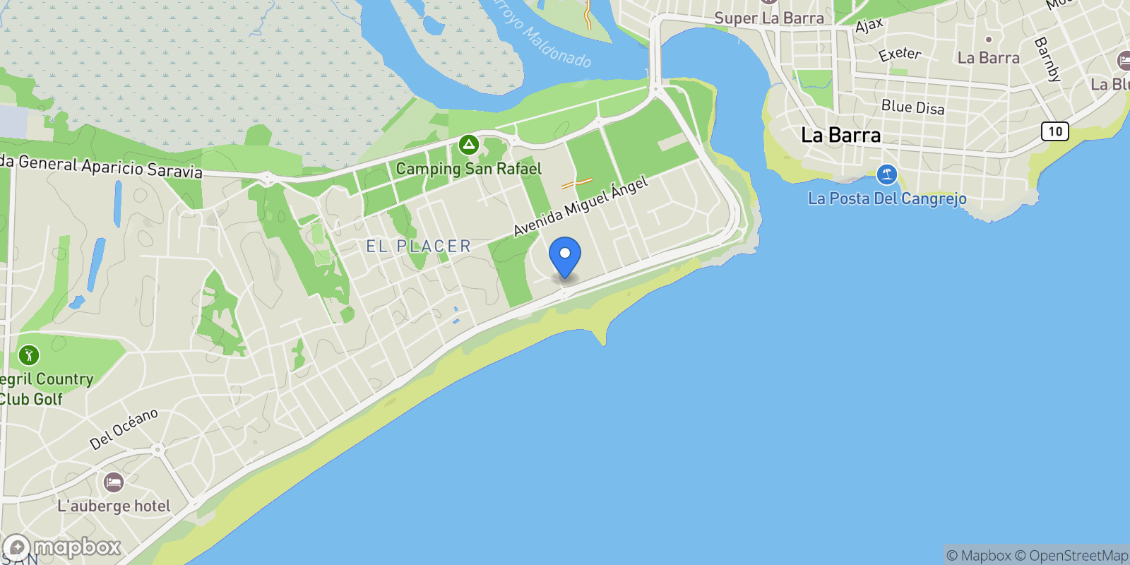 Map showing Brava, 4455, Punta del Este, MA, Punta del Este, Maldonado Department, Uruguay.