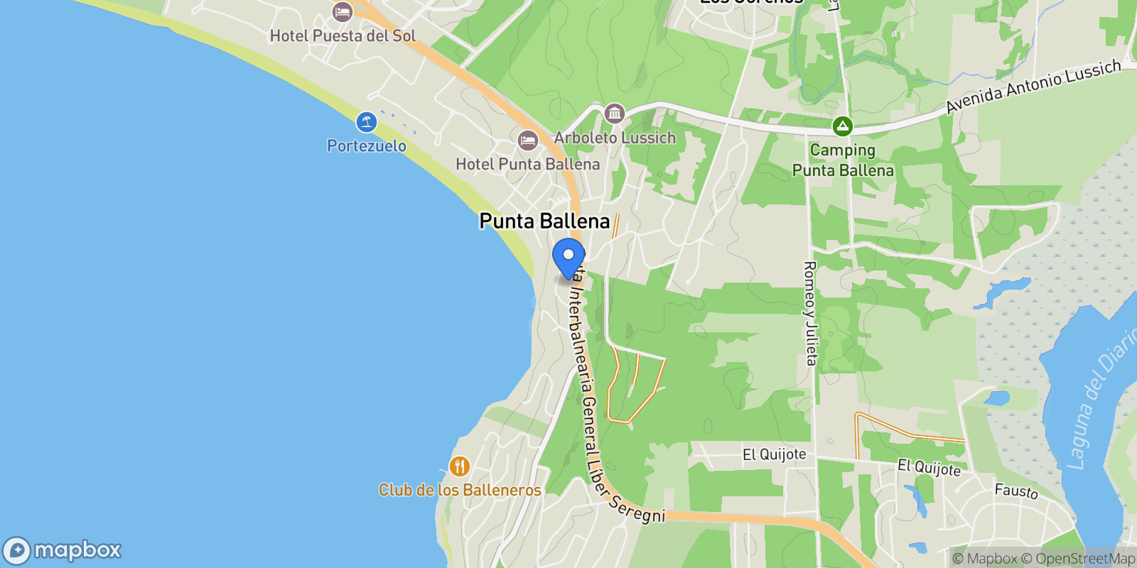 Map showing Punta Ballena, 4763, Punta Ballena, MA, Punta Ballena, Maldonado Department, Uruguay.