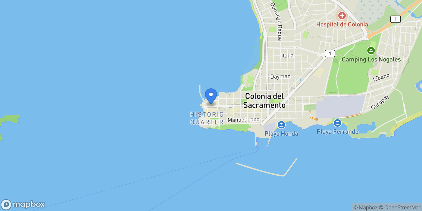 Map showing 8 de Octubre 234 , Colonia, Colonia del Sacramento, Colonia Department, Uruguay.