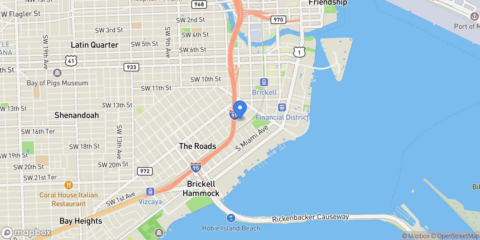Map showing 1741 SW 2nd Avenue Unit# 331, Miami, FL 33129, Miami, Florida, United States.