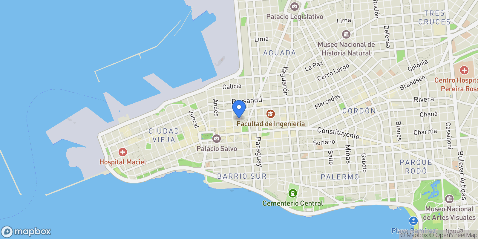 Map showing Montevideo, MO 11100, Montevideo, Departamento de Montevideo, Uruguay.