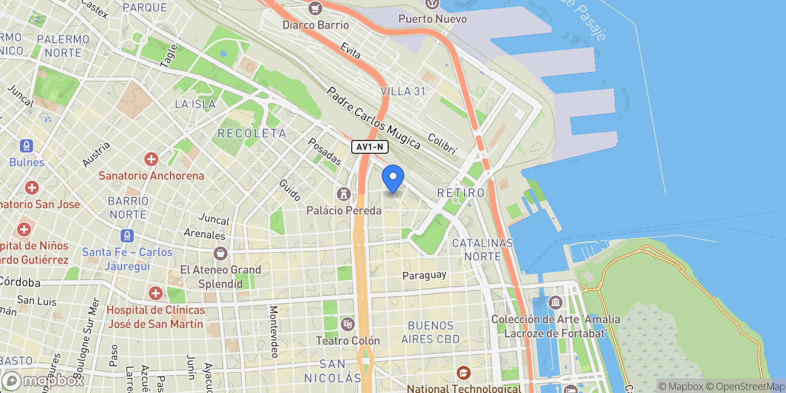 Map showing Arroyo al 800, Retiro, Buenos Aires, Buenos Aires, Argentina.