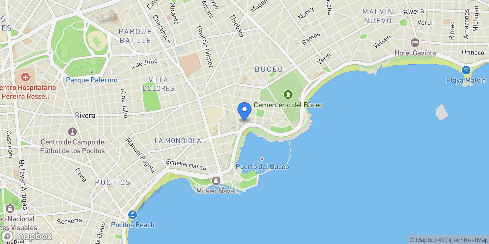 Map showing Arturo Prat 3797 Rambla, Montevideo, MO 11600, Montevideo, Departamento de Montevideo, Uruguay.