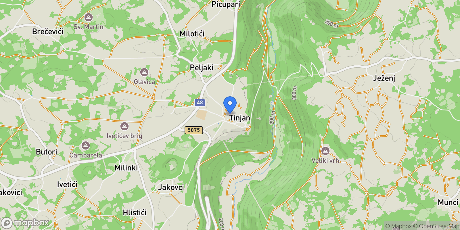 Map showing Tinjan, Istria County, Croatia.