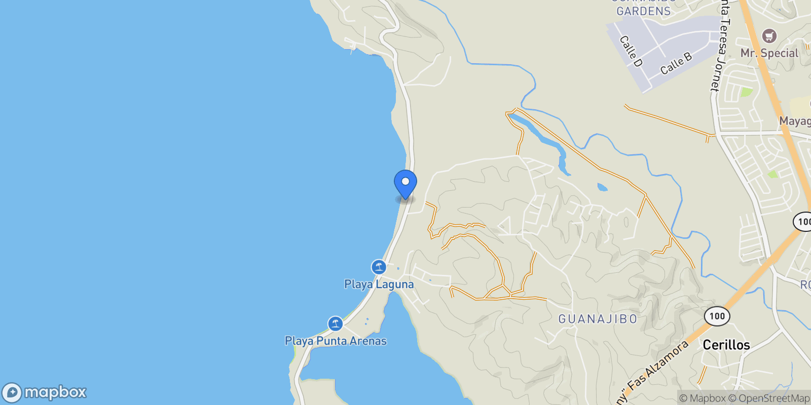 Map showing Cabo Rojo CARR 102 KM 10.0 0, Cabo Rojo, Puerto Rico.