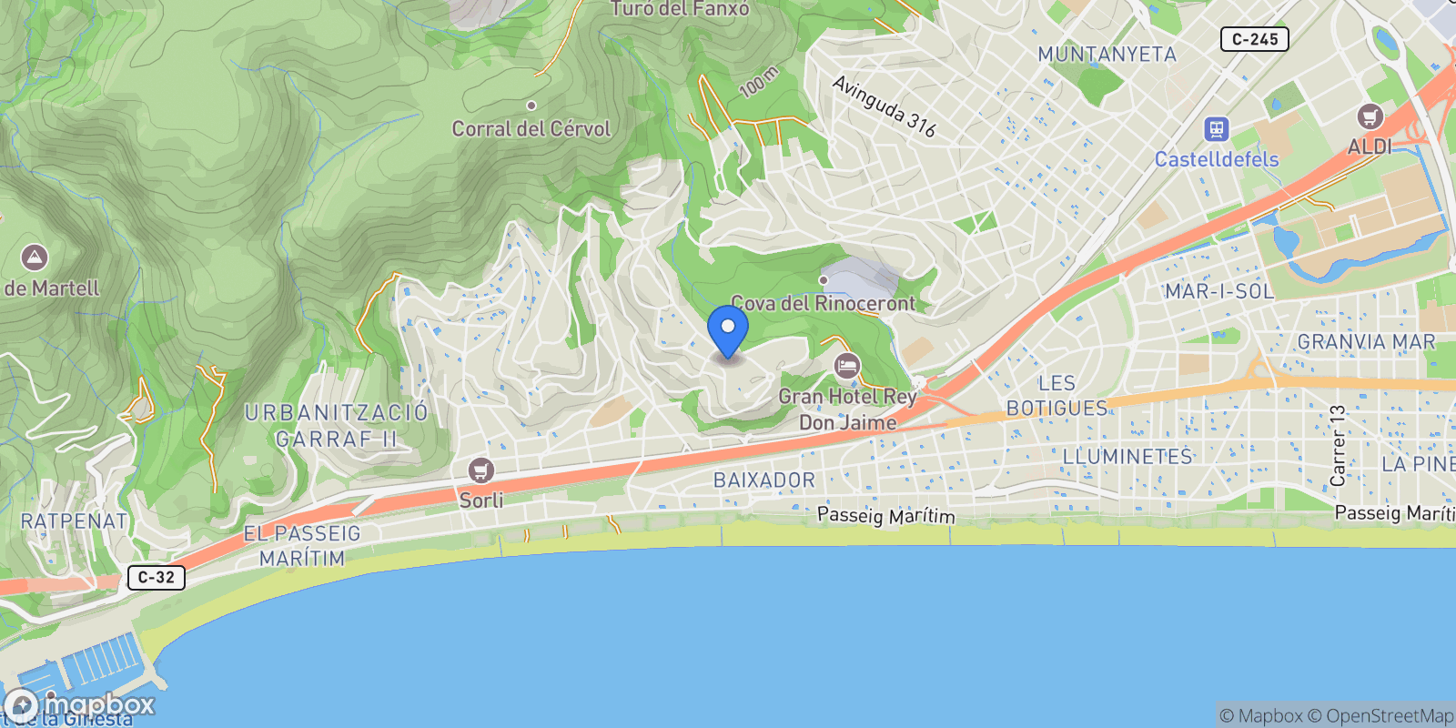 Map showing Bellamar, Castelldefels, BARCELONA, Castelldefels, Castelldefels, Catalonia, Spain.