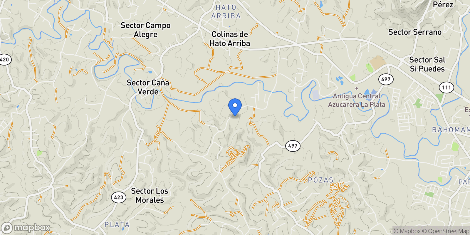 Map showing San Sebastián SOLAR 8 CARR 111 KM 15.3 INT 0, San Sebastián, Puerto Rico.
