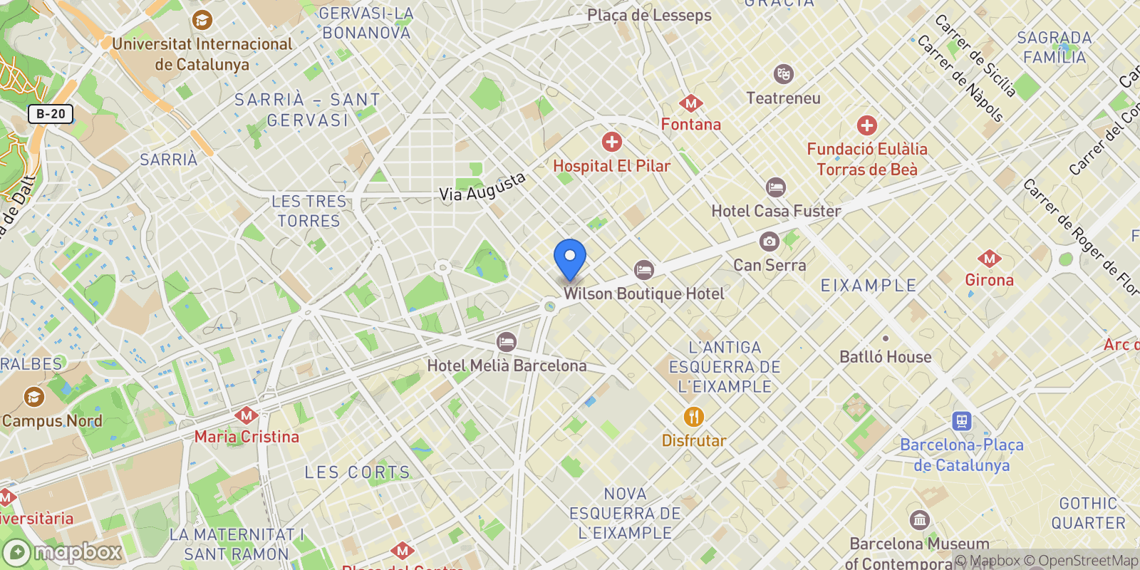 Map showing Turo Park, Barcelona, BARCELONA, Barcelona, Sarria - Sant Gervasi, Barcelona, Spain.
