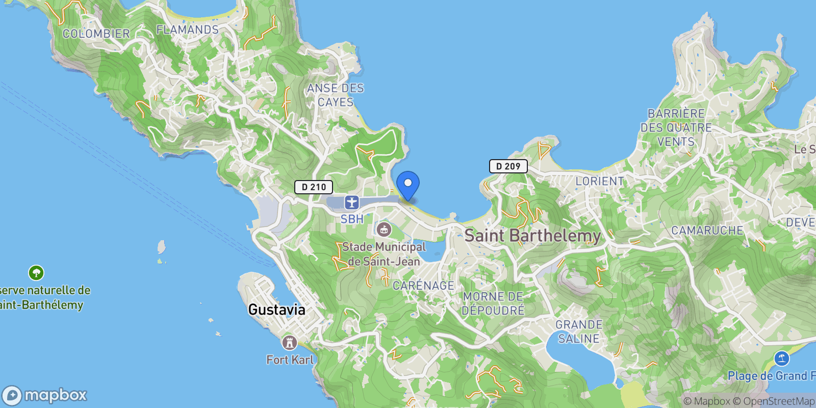 Map showing Saint-Jean, Saint Barthélemy, St Barthélemy, Saint-Jean, Saint Barthélemy, Saint Barthélemy.