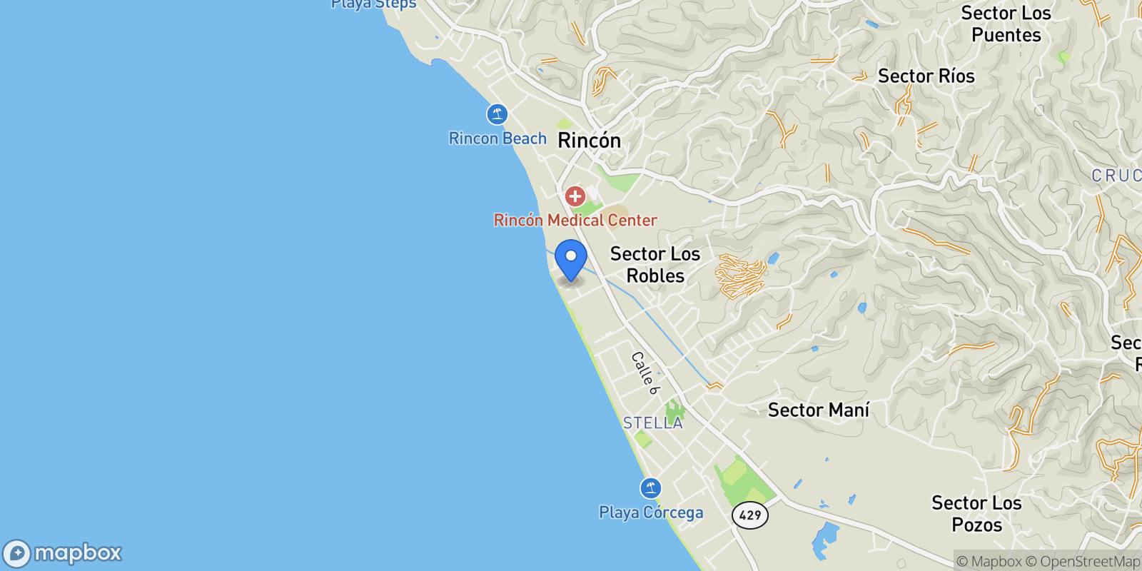 Map showing Rincon SEA BEACH DRIVE 0, Stella, Rincón, Puerto Rico.