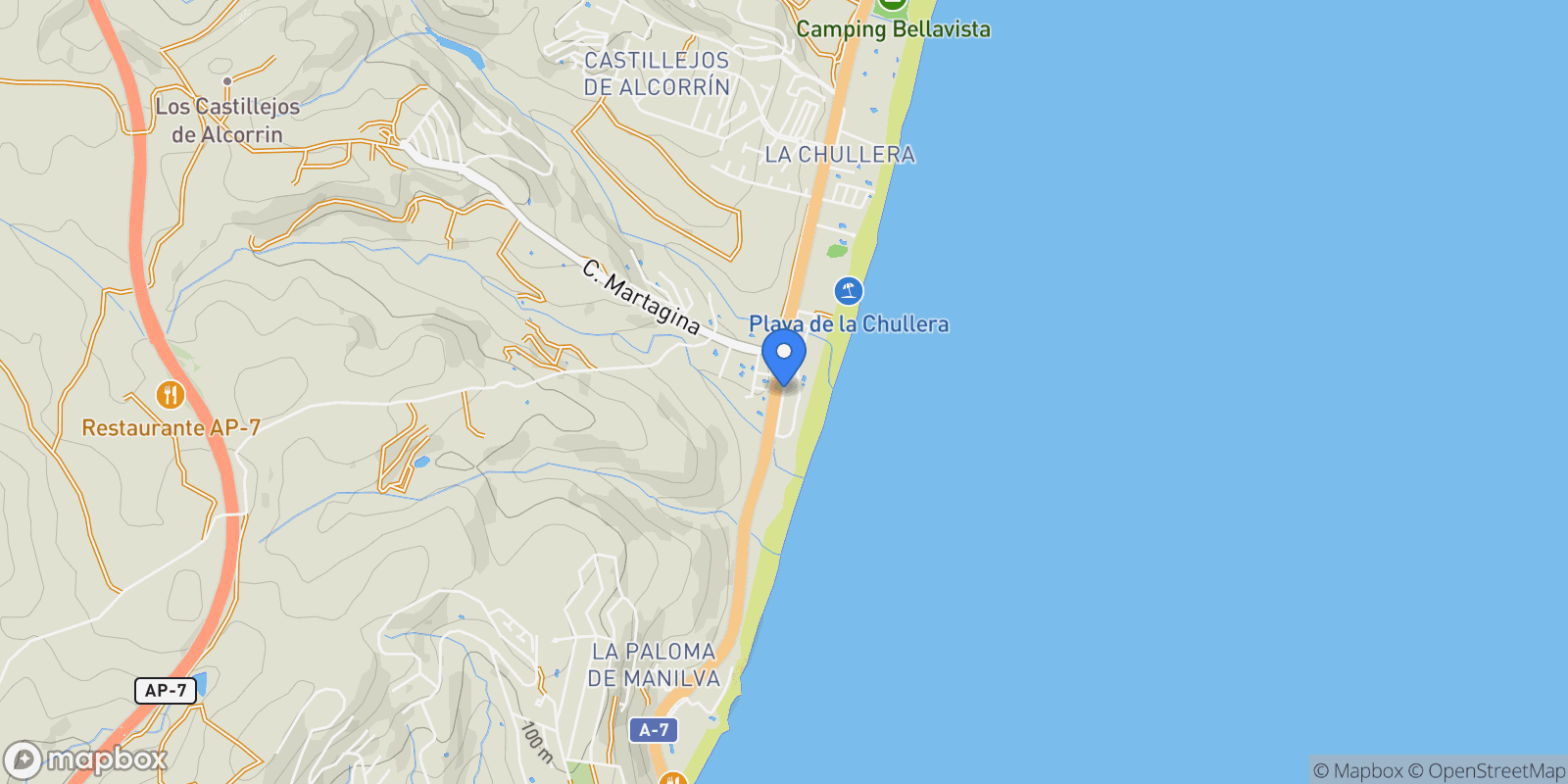 Map showing Calle Aldea, 29691, Manilva, Malaga, Manilva, Manilva, Andalusia, Spain.