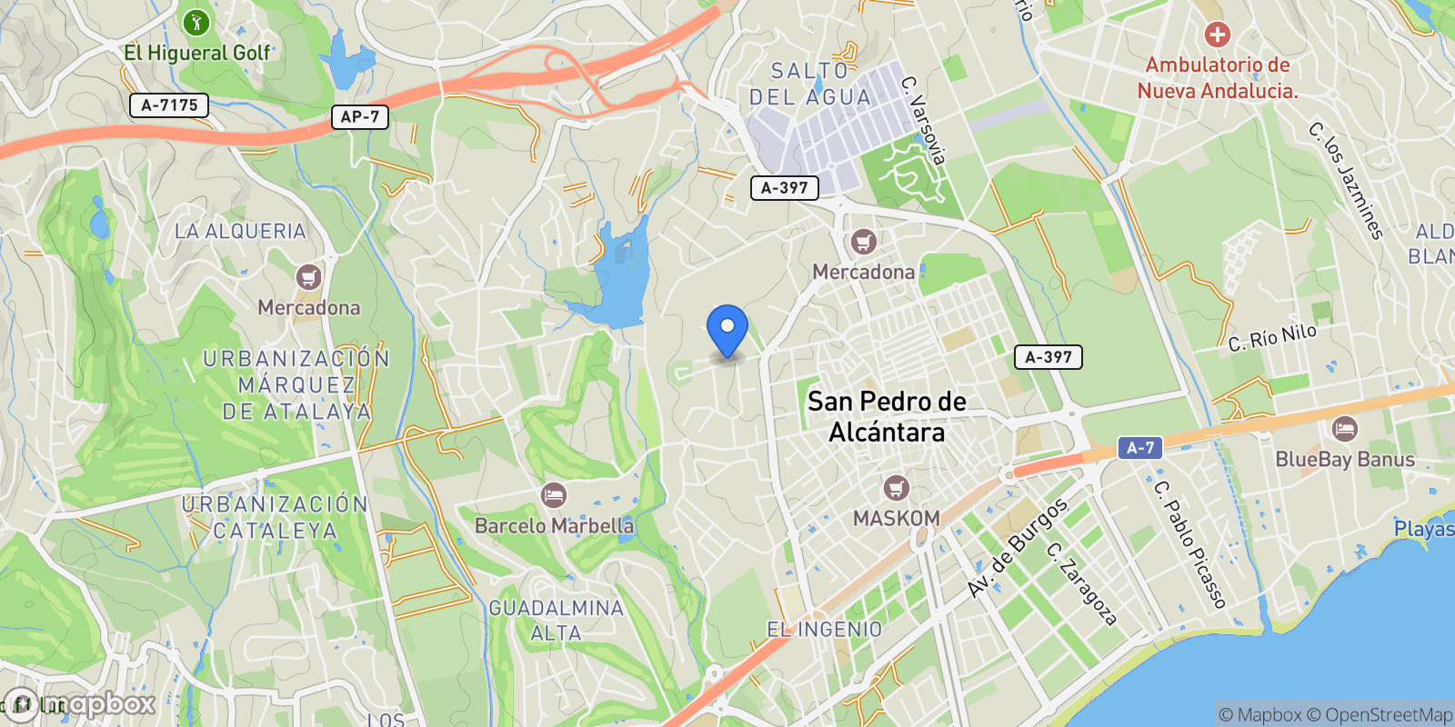 Map showing Avenida Alta Vista, 29670, San Pedro de Alcantara, Malaga, San Pedro de Alcantara, San Pedro de Alcantara, Andalusia, Spain.